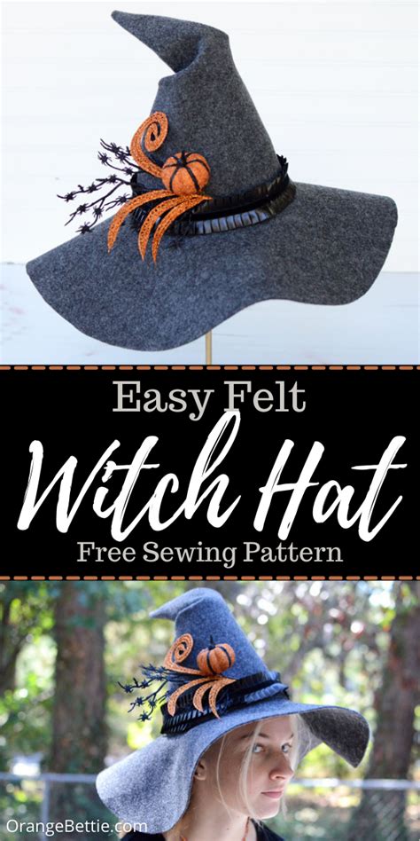 Sewing a witch hat with a removable brim for easy storage and transport